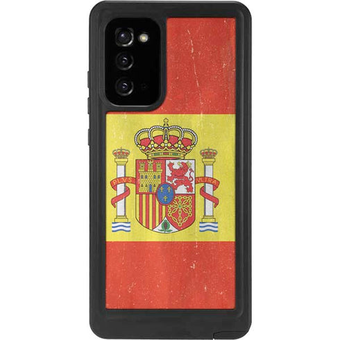 Spain Flag Distressed Galaxy Note20 5G Waterproof Case
